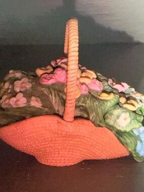 Lenox porcelain trinket flower basket 3”